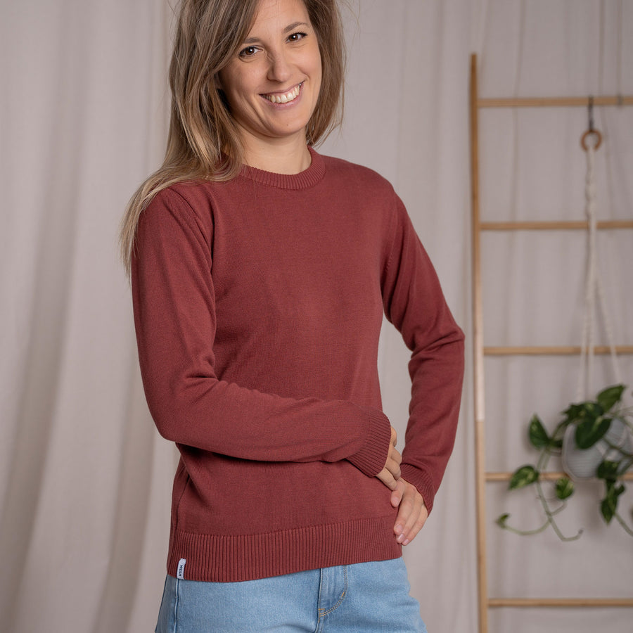 Vrenja, Klassischer Strickpullover aus Biobaumwolle, Hibiskus