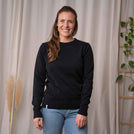 Vrenja - Klassischer Strickpullover aus Biobaumwolle, Schwarz