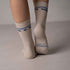 Vresh Verliebt - Tennis Socken aus Biobaumwoll-Mix, Beige/Blau