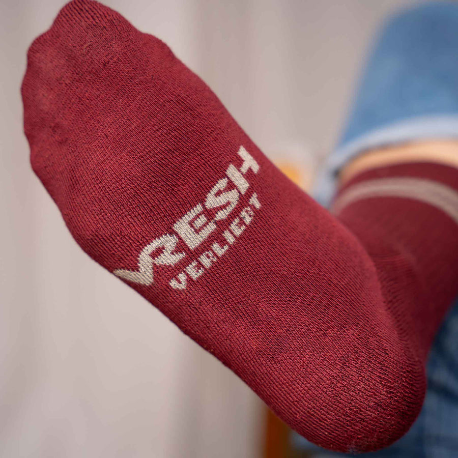 Vresh Verliebt - Tennis Socken aus Biobaumwoll-Mix, Burgundy