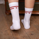 Vresh Verliebt - Tennis Socken aus Biobaumwoll-Mix, Weiß