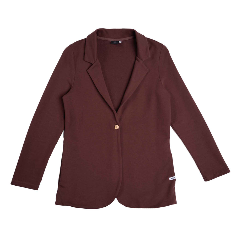 Vrieda - Blazer aus Biobaumwoll-Mix, Weinrot