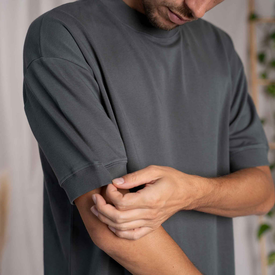 Vriedl - Oversized T-Shirt aus Heavy-Jersey Biobaumwolle, Tannengrün