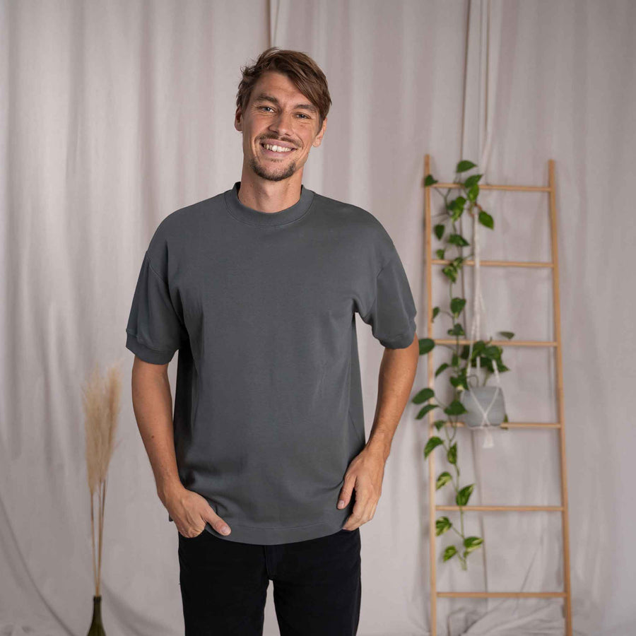 Vriedl - Oversized T-Shirt aus Heavy-Jersey Biobaumwolle, Tannengrün