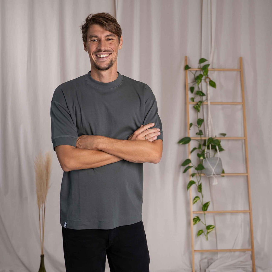 Vriedl - Oversized T-Shirt aus Heavy-Jersey Biobaumwolle, Tannengrün