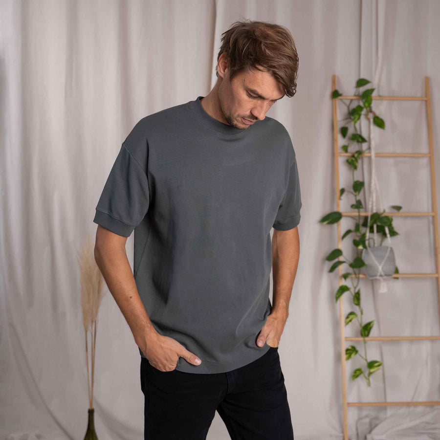 Vriedl - Oversized T-Shirt aus Heavy-Jersey Biobaumwolle, Tannengrün