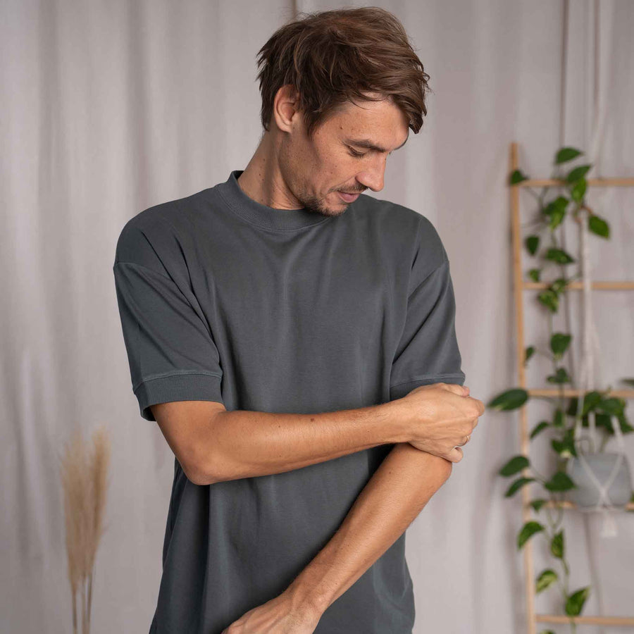 Vriedl - Oversized T-Shirt aus Heavy-Jersey Biobaumwolle, Tannengrün