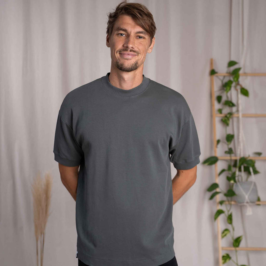 Vriedl - Oversized T-Shirt aus Heavy-Jersey Biobaumwolle, Tannengrün