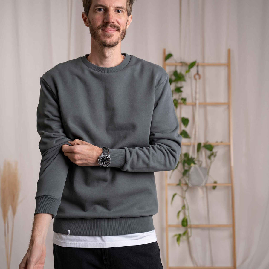 Vritz - Regular Fit Sweater aus Biobaumwolle, Tannengrün
