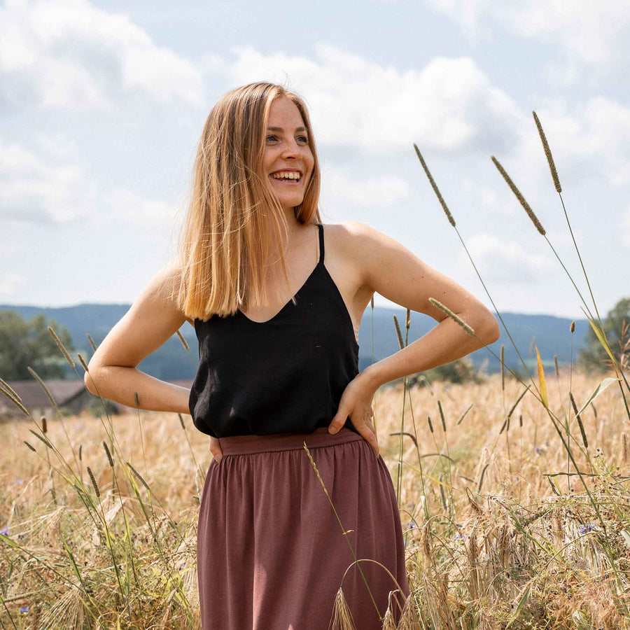 Vuchsia - Trägertop aus Tencel, Schwarz