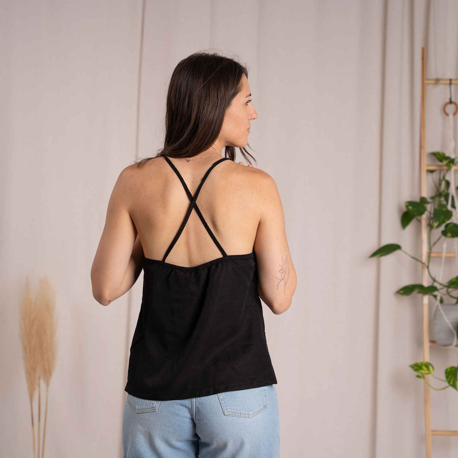 Vuchsia - Trägertop aus Tencel, Schwarz