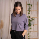 Vylda - 3/4 Crop-Top Locker aus Tencel-Mix, Lila