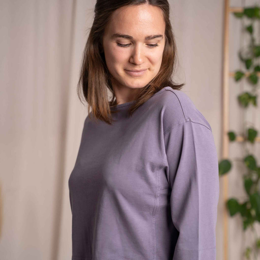 Vylda - 3/4 Crop-Top Locker aus Tencel-Mix, Lila