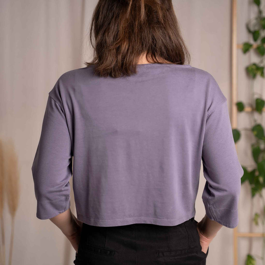 Vylda - 3/4 Crop-Top Locker aus Tencel-Mix, Lila