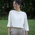 Vylda - 3/4 Crop-Top Locker mit TENCEL™ Lyocell, Ecru