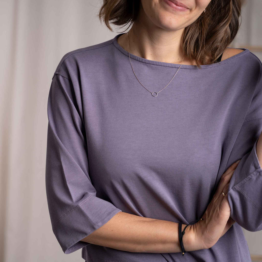 Vylda - 3/4 Crop-Top Locker aus Tencel-Mix, Lila