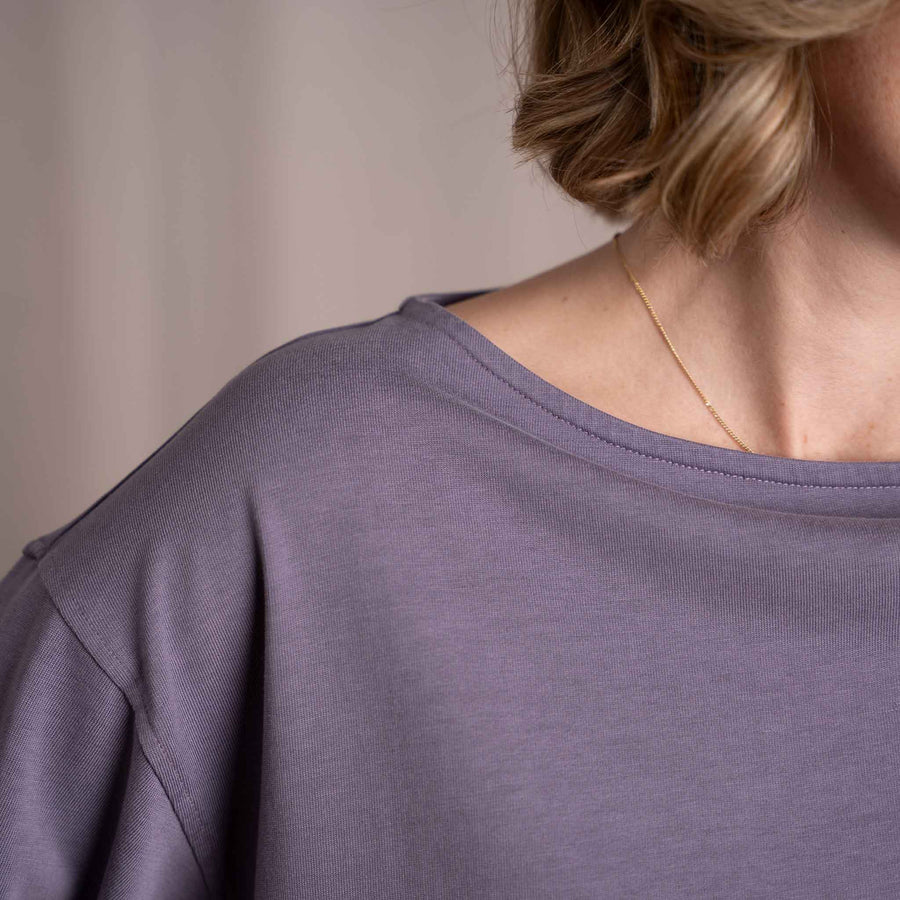 Vylda - 3/4 Crop-Top Locker aus Tencel-Mix, Lila