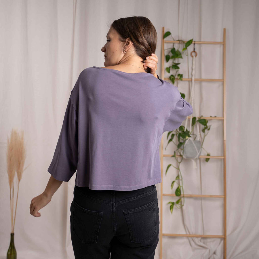 Vylda - 3/4 Crop-Top Locker aus Tencel-Mix, Lila
