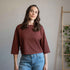 Vylda - 3/4 Crop-Top Locker mit TENCEL™ Lyocell, Weinrot