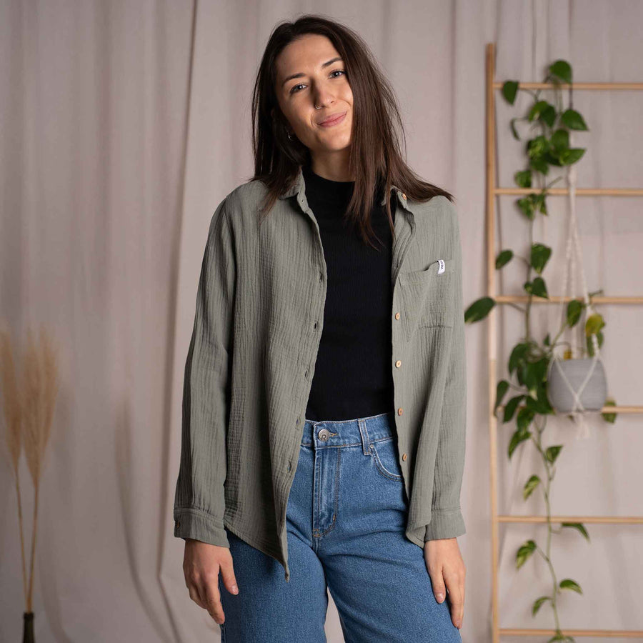 Vyllin - Musselin Hemd aus Biobaumwolle, Salbei