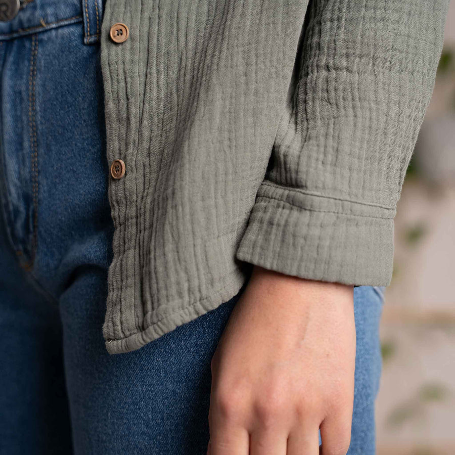 Vyllin - Musselin Hemd aus Biobaumwolle, Salbei