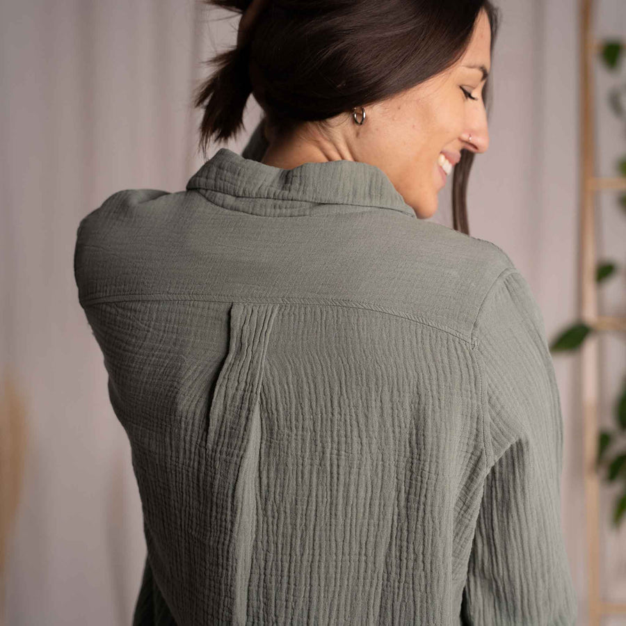 Vyllin - Musselin Hemd aus Biobaumwolle, Salbei