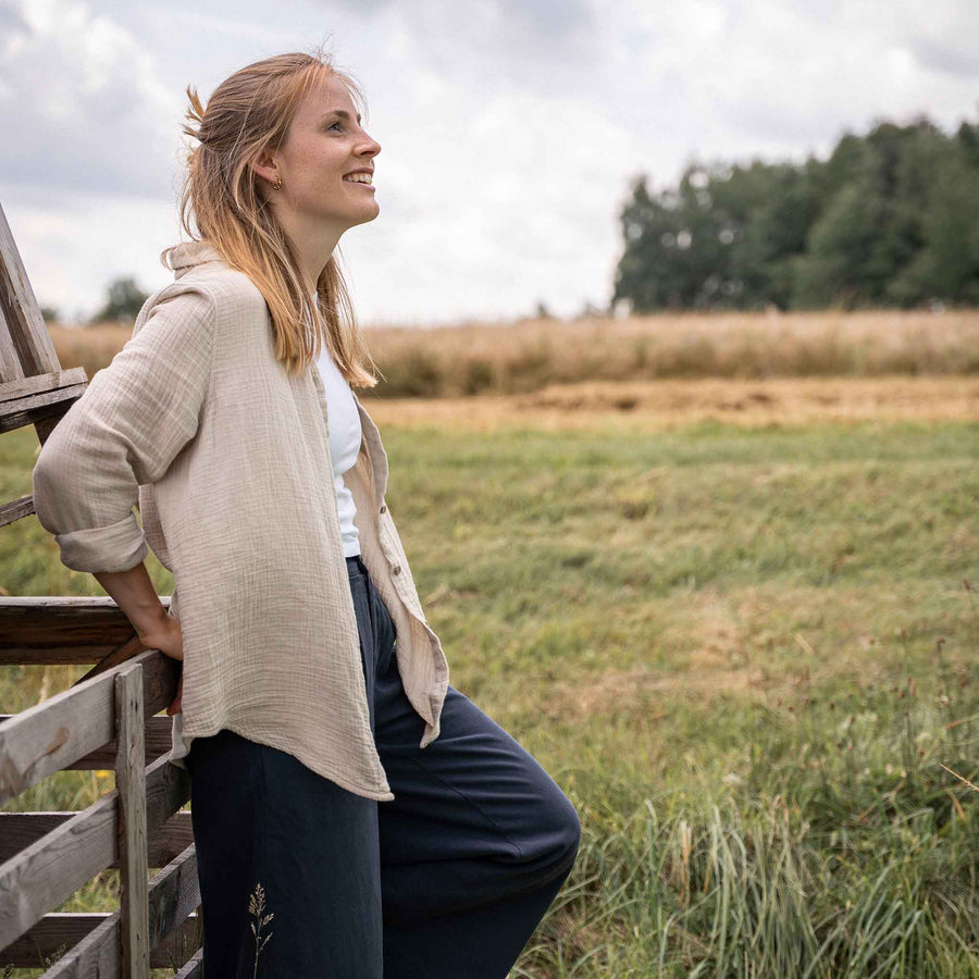 Vyllin - Musselin Hemd aus Biobaumwolle, Beige