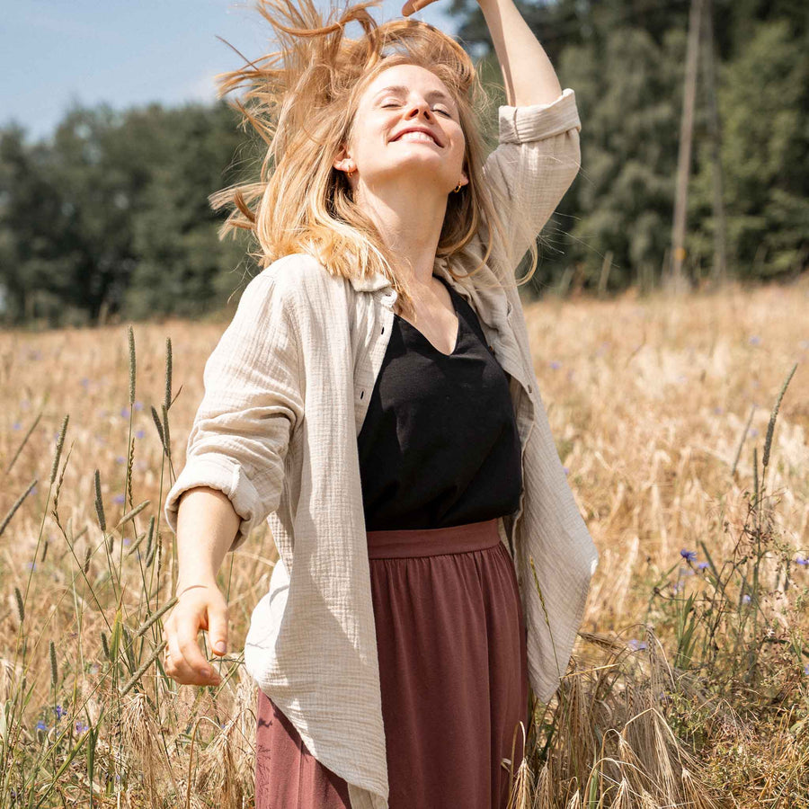 Vyllin - Musselin Hemd aus Biobaumwolle, Beige