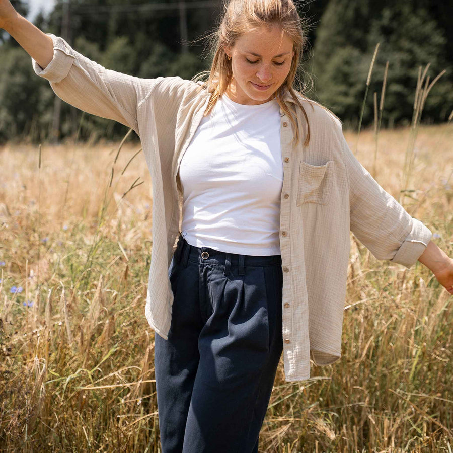 Vyllin - Musselin Hemd aus Biobaumwolle, Beige