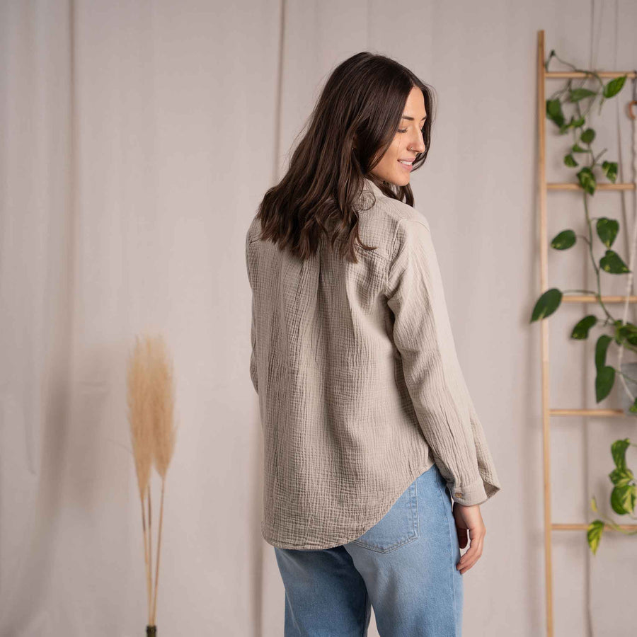 Vyllin - Musselin Hemd aus Biobaumwolle, Beige