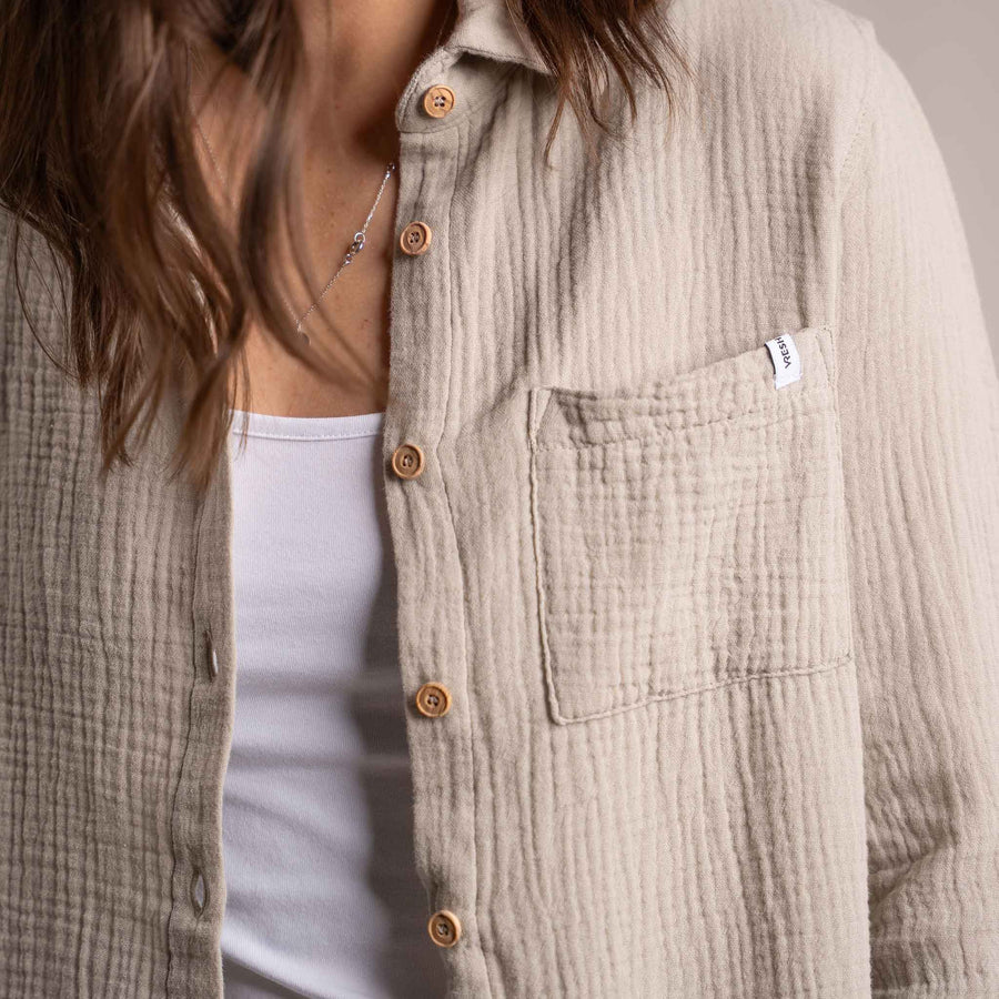 Vyllin - Musselin Hemd aus Biobaumwolle, Beige