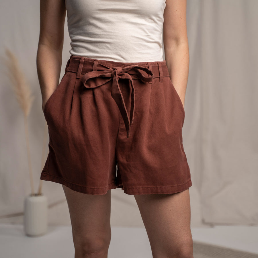 Evvie - Shorts aus Tencel, Rotbraun
