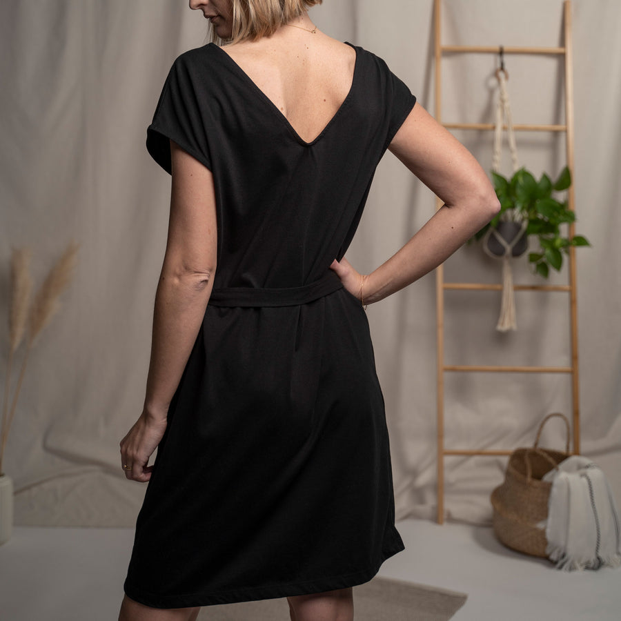 Vernanda - Jersey Kleid aus Biobaumwoll-Mix, Schwarz