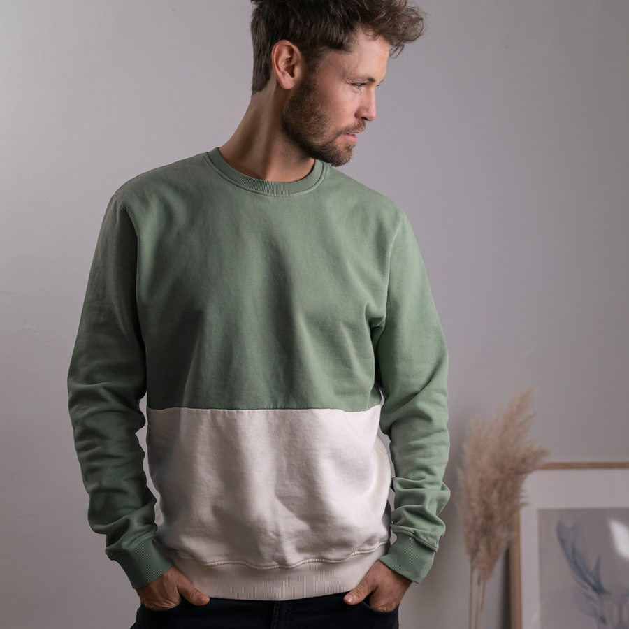 Vindus - Sweater aus Biobaumwolle, Mint/Beige